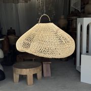 Suspension or rattan lampshade in the shape of a cloud or flattened bubble D60 H35