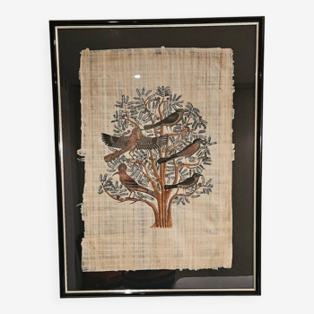 Tree of life in framed Egyptian papyrus