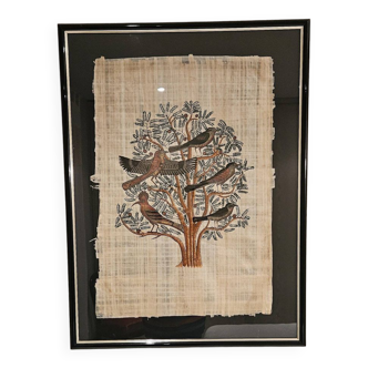 Tree of life in framed Egyptian papyrus