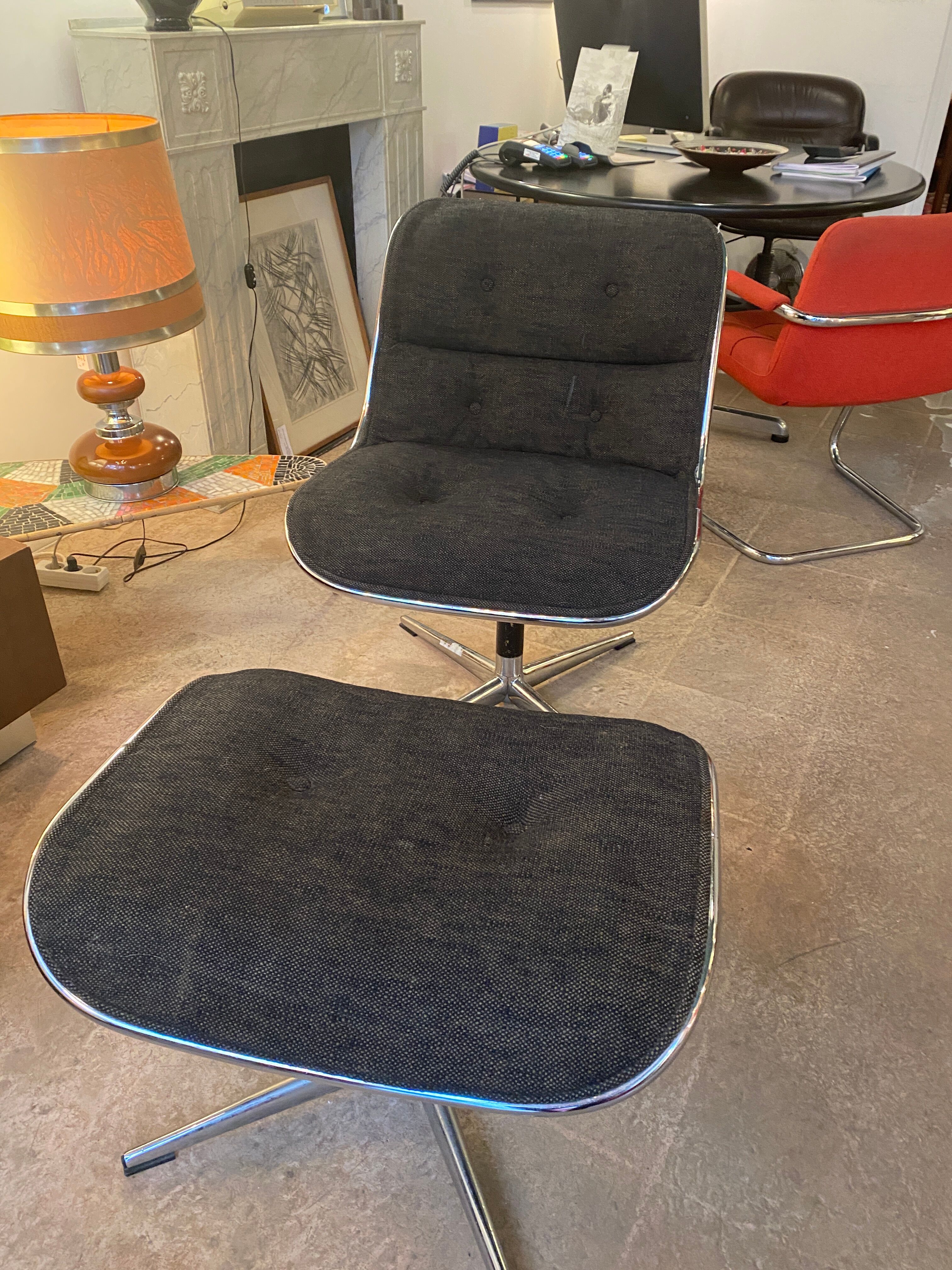 Pollock armchair and ottoman