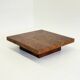 XL square coffee table by Turri in burl wood