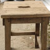 Vintage workshop stool in solid wood – sandblasted