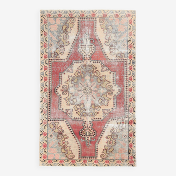 Tapis Vintage Rouge & Beige 4x7, 131x211Cm