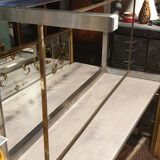 Rectangular glass and metal coffee table