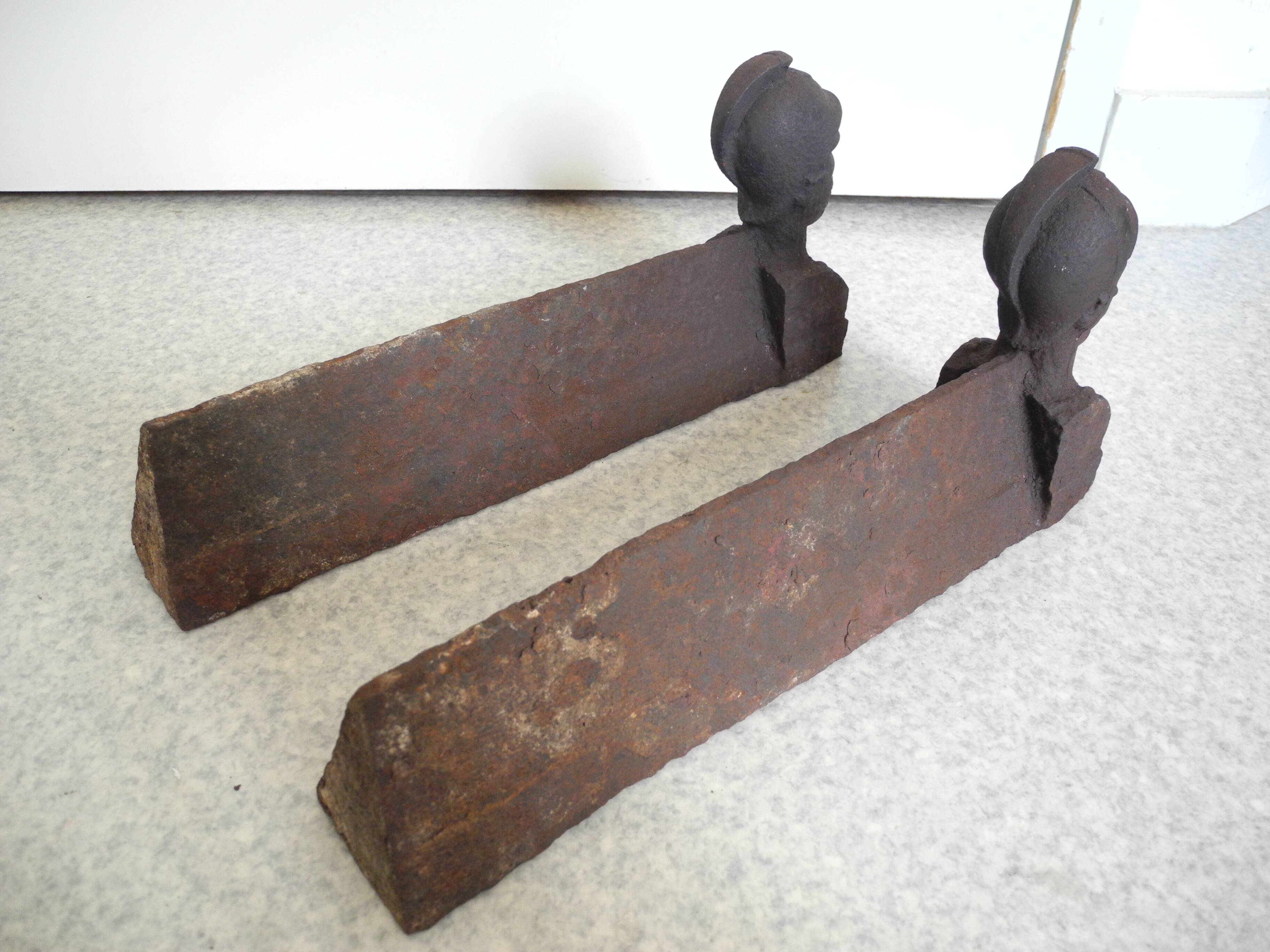 chenets anciens fonte XIXe antique french fireplace andirons