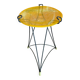 Antique Tripod Side Table Black Metal & Yellow Glass Bowl Years