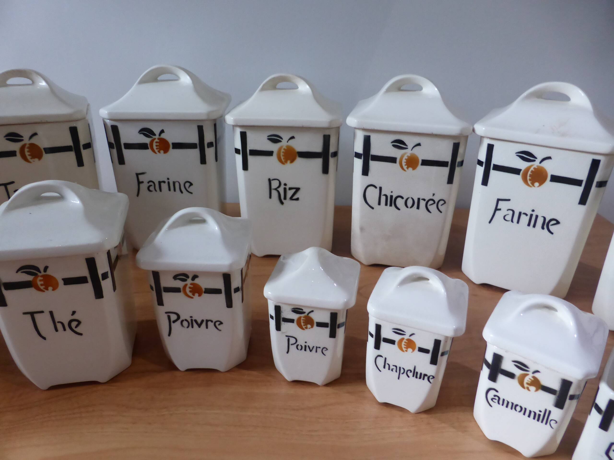 15 vintage porcelain spice boxes from Badonviller 240561