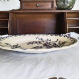 Flat plate in Amandinoise earthenware, Terre de fer, Margot model, blue color