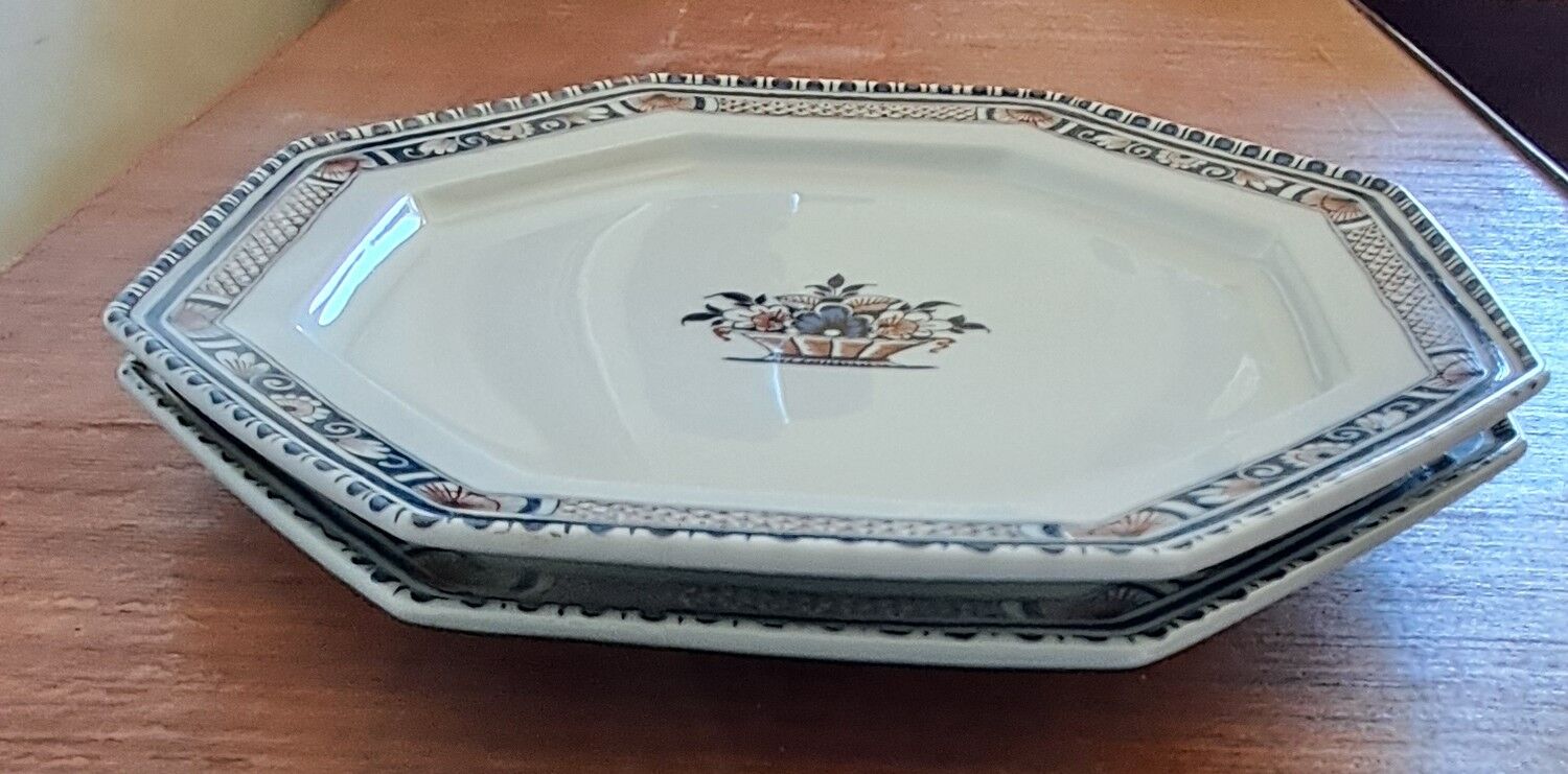 Octagonal plates, Coquet porcelain from Limoges.