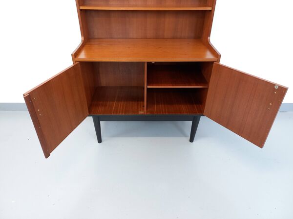 Bibliothèque étagère vintage style scandinave en teck des années 60