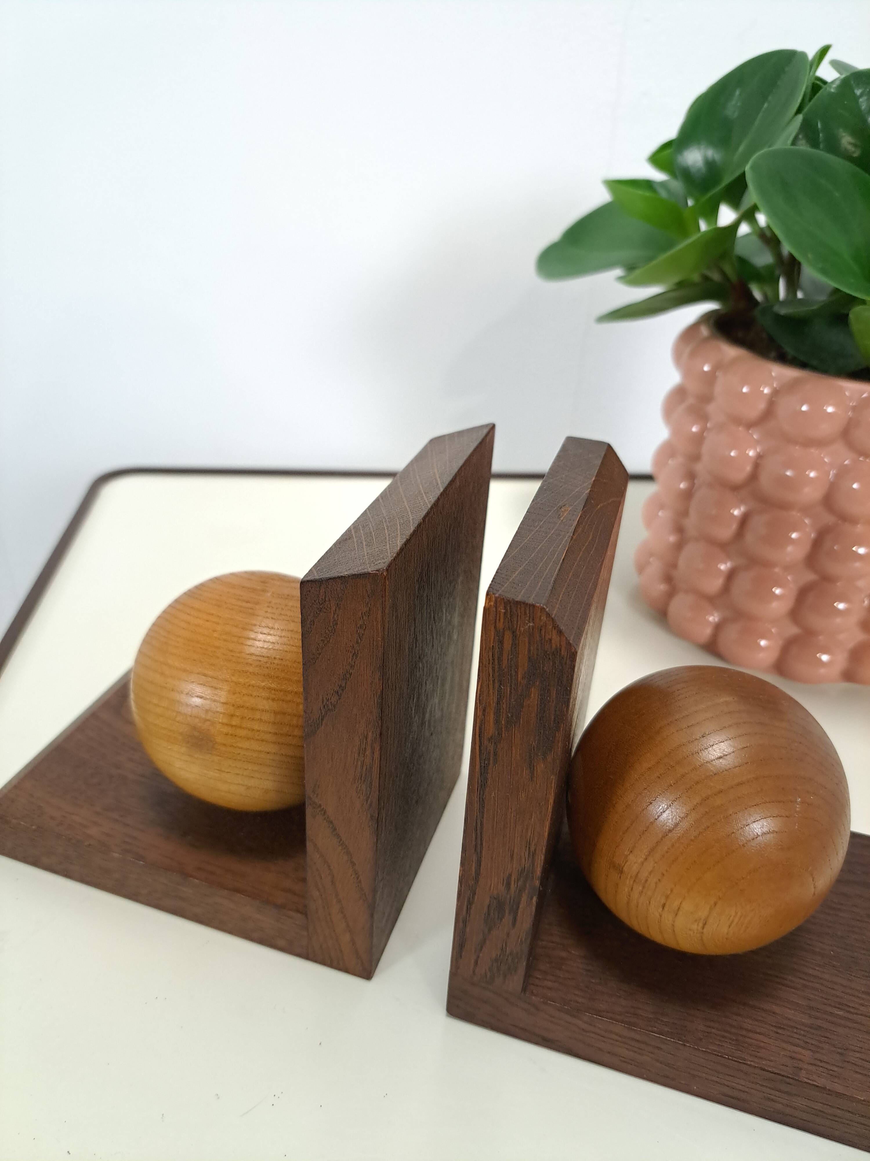 Vintage vieux houten boekensteun