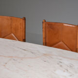 Italian Art Deco Dining Table with Marble Top Japan Inspired - 1940's