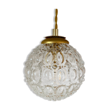 Vintage globe pendant lamp in molded glass