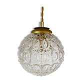 Vintage globe pendant lamp in molded glass