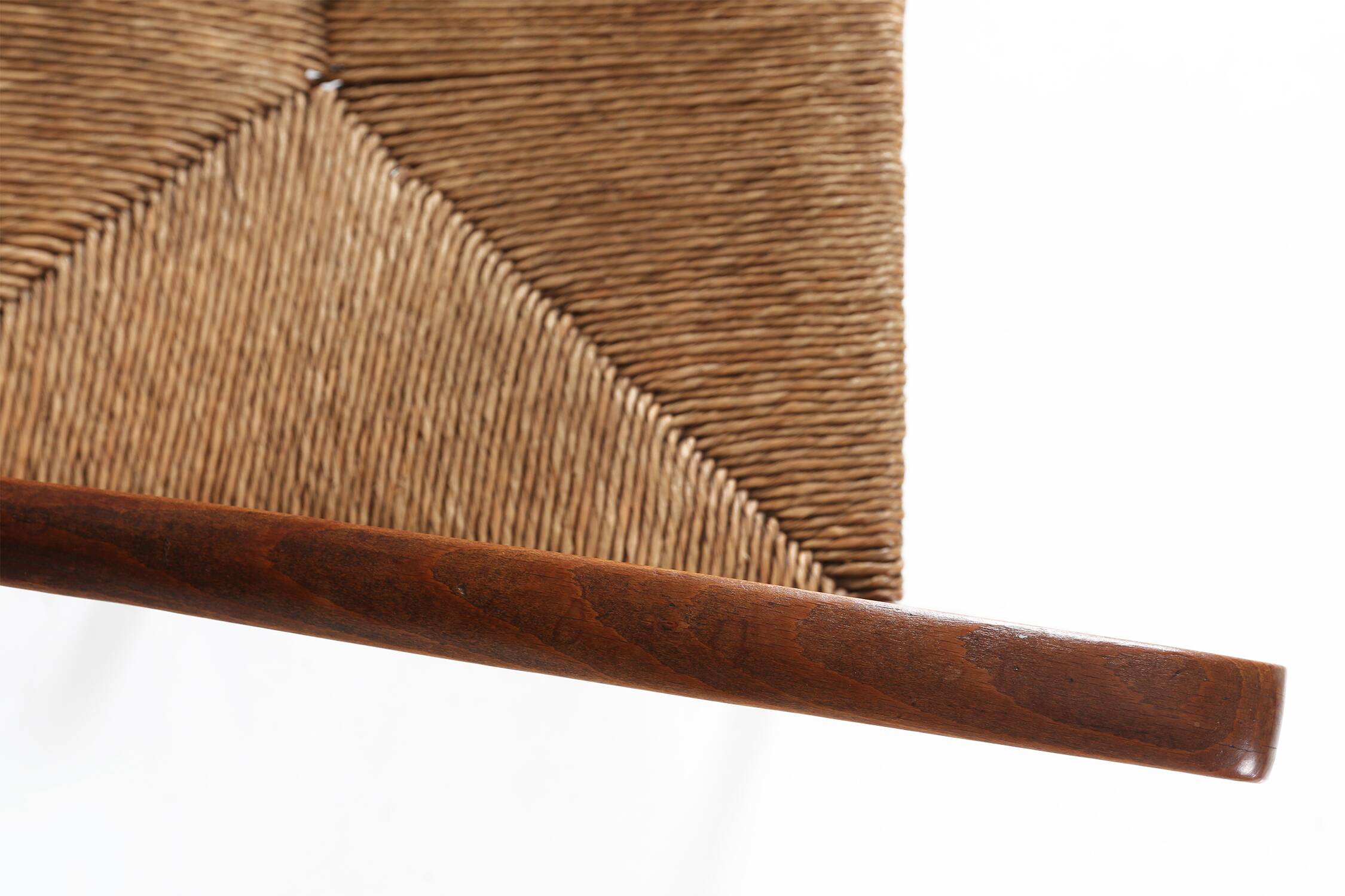 Antique wooden armchair with cane seat, France ca. 1900