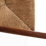 Antique wooden armchair with cane seat, France ca. 1900