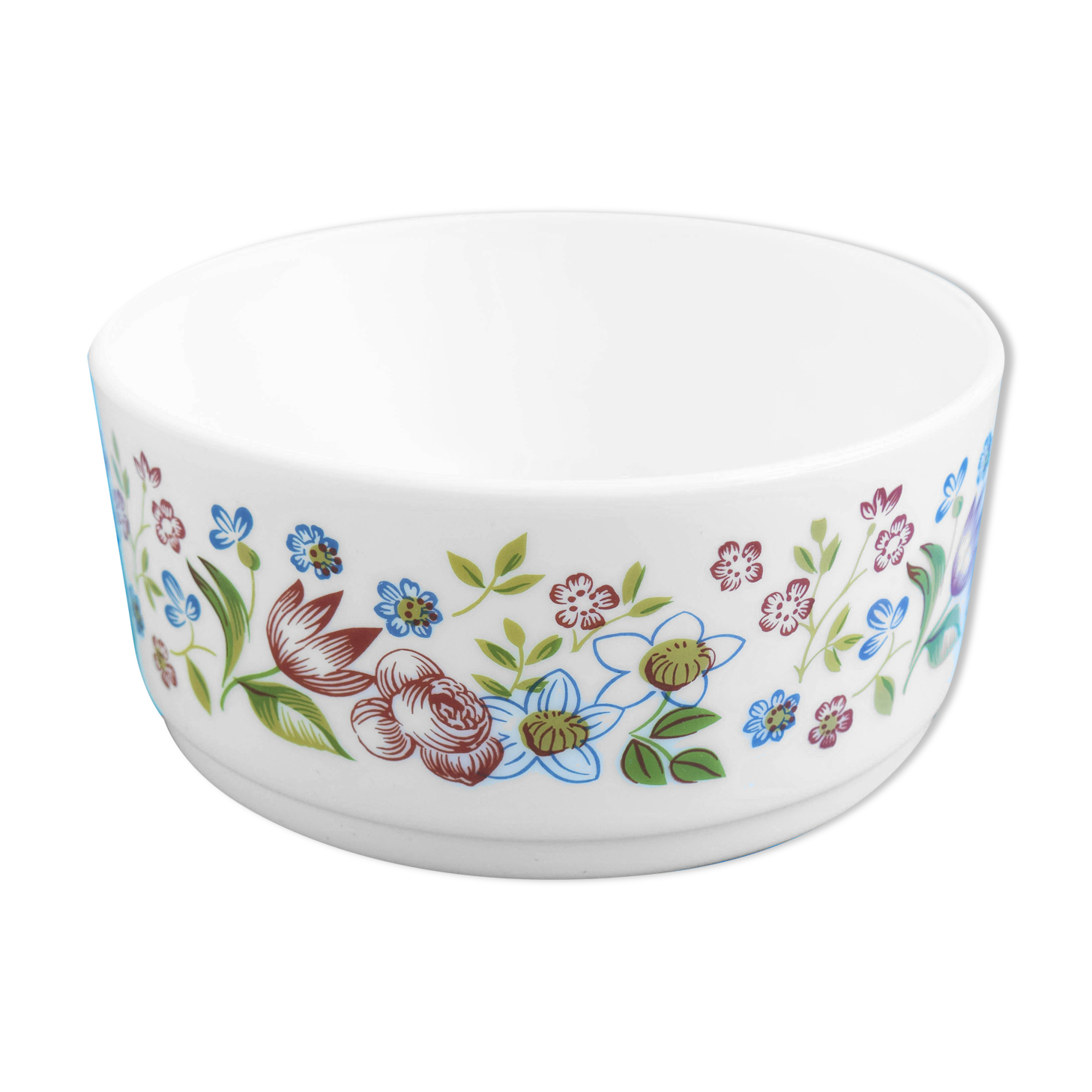 Saladier Vintage Arcopal - Motif Marguerites Fleuri - Blanc - Verre - Occasion