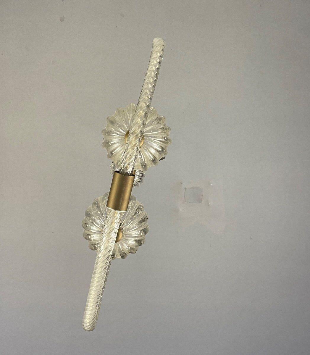 Venetian chandelier in murano glass and brass circa 1950