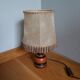 Turned wood lamp