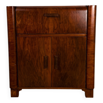 Art Deco audio cabinet with pull-out drawer