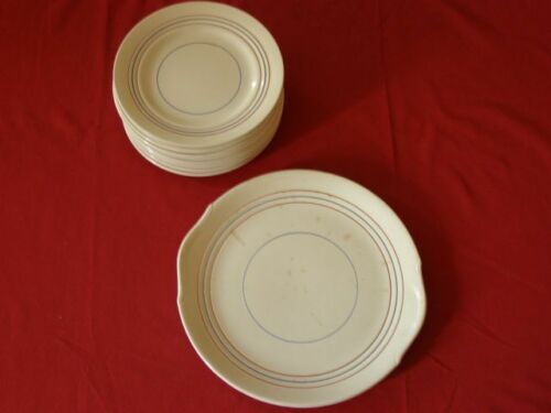 Old dessert service in porcelain Céranord, 13 pieces