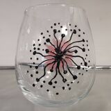 Service of 6 vintage water glasses, handmade decor