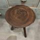 Brutalist tripod stool in solid wood