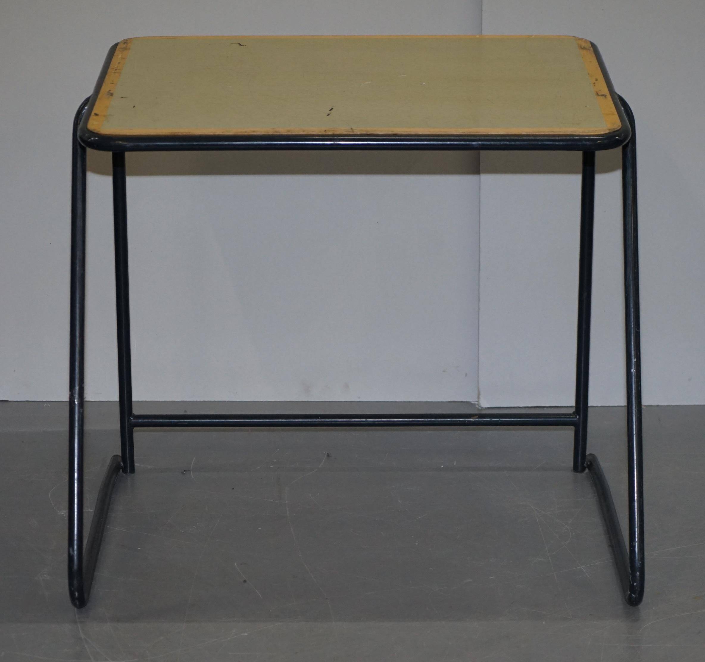 Stackable British military office table in stainless steel