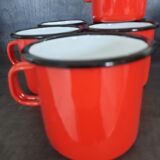 6 cups of enamelled sheet metal