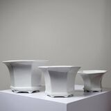 3 nesting white porcelain planters
