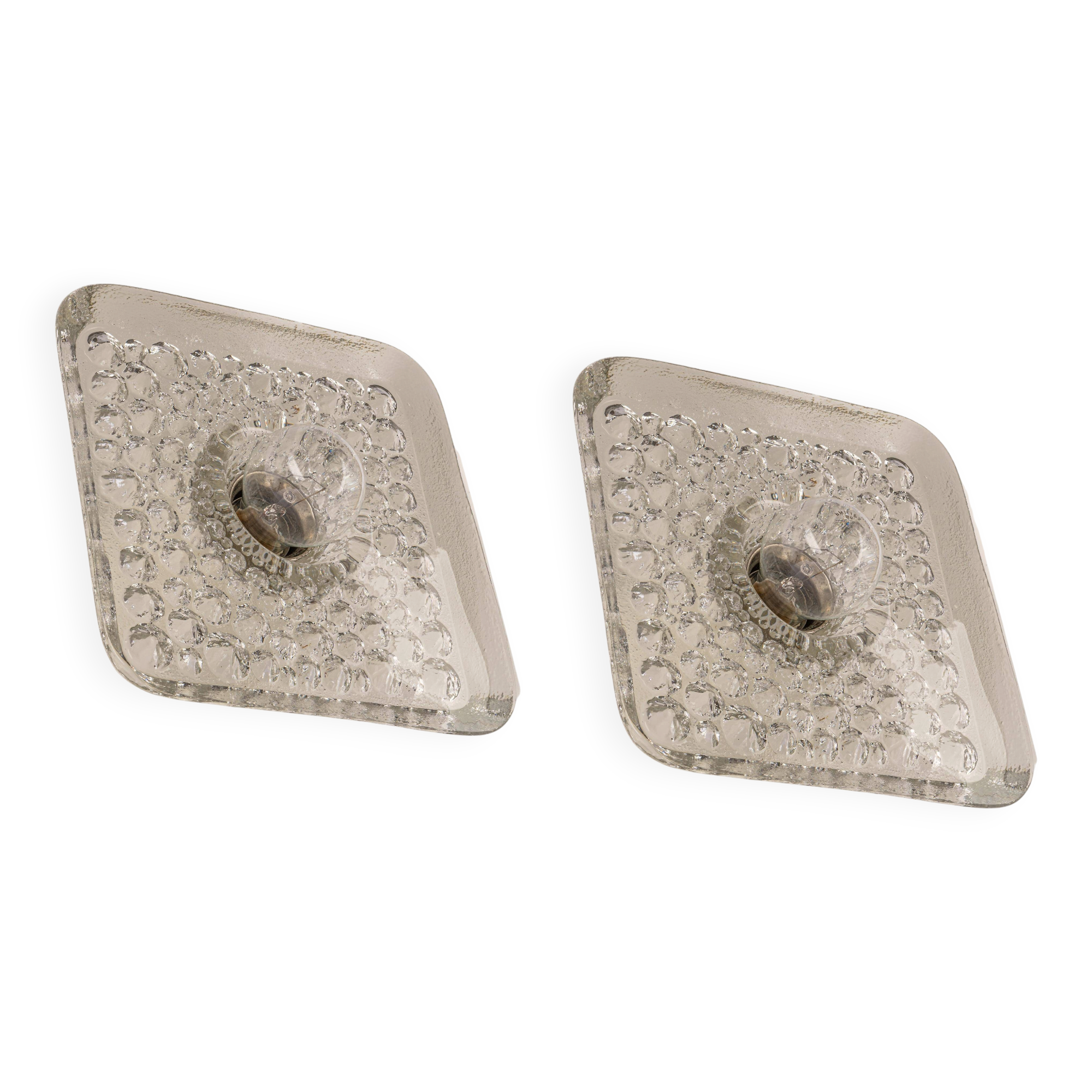 Exclusive Sputnik wall sconces in crystal by Peill & Putzler, Germany.