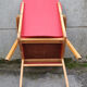 Red, vintage, Scandinavian, 50s wood and skai chair