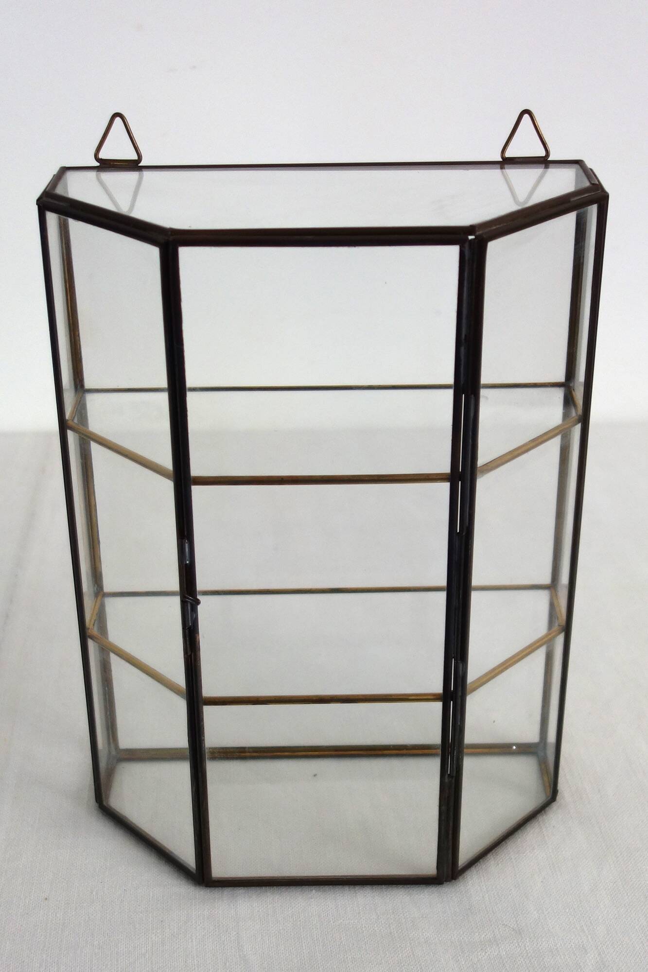 Vitrine Murale Vintage Verre Et Laiton