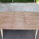 Renovated Scandinavian extendable dining table in teak and veneer from 1980.