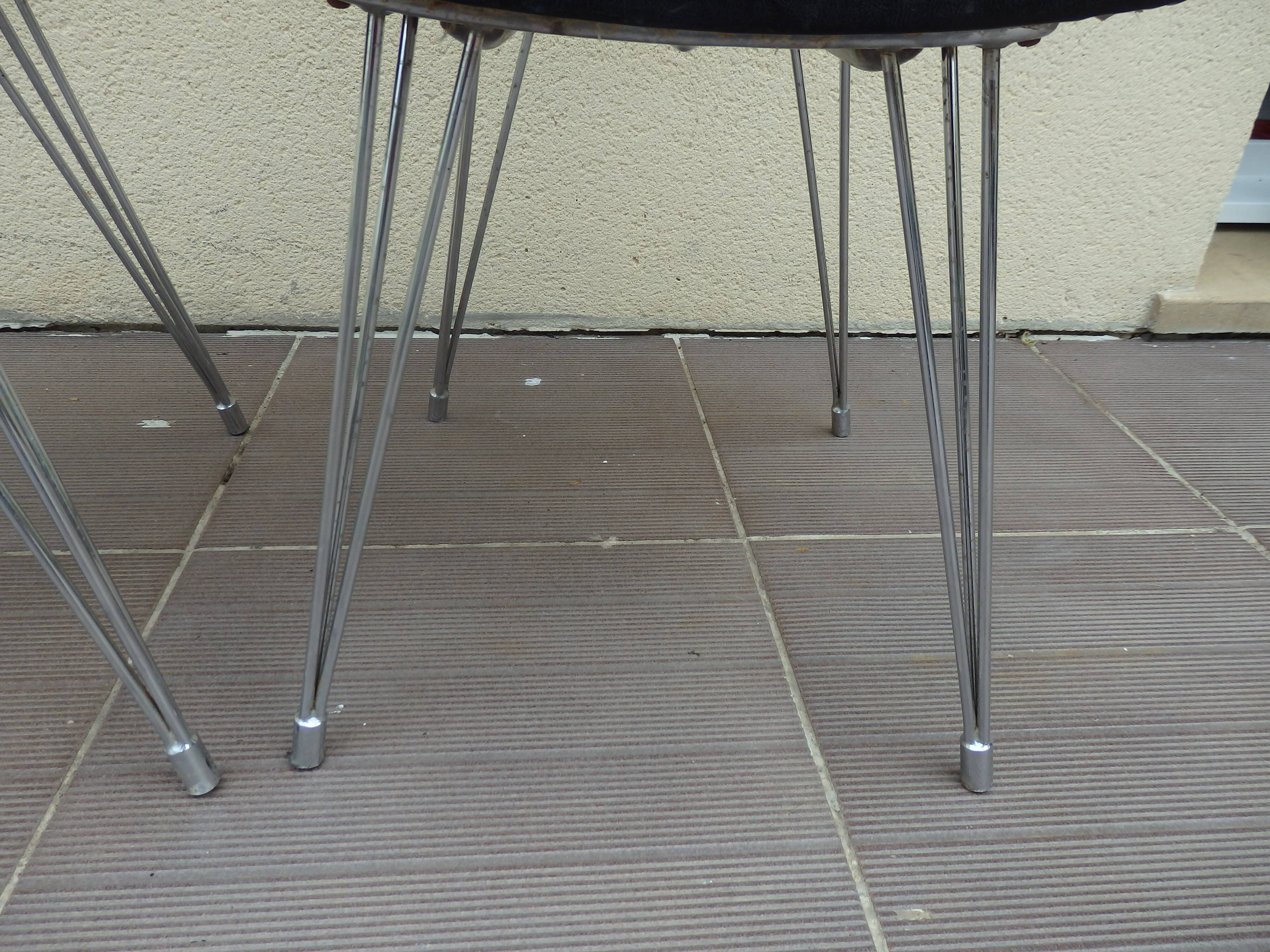 Pair of SIF chairs feet vintage Eiffel