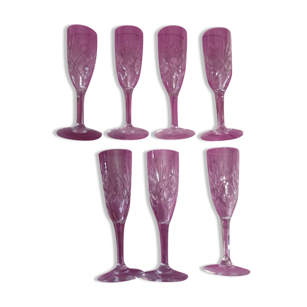 Flûtes vintage en cristal