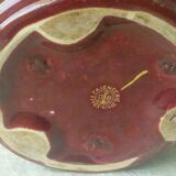 Fives lille earthenware planter with enamel decor, art nouveau period