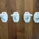 set of 4 porcelain bathroom hooks