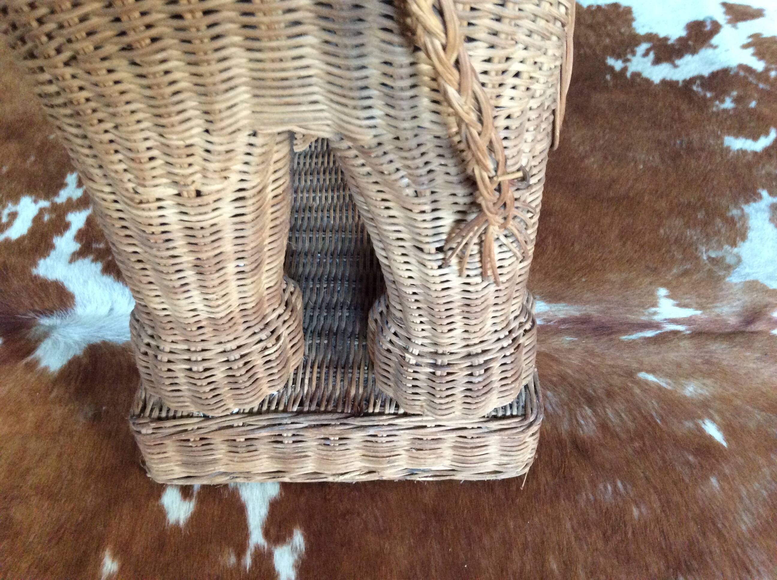 Wicker elephant side table