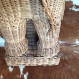 Wicker elephant side table