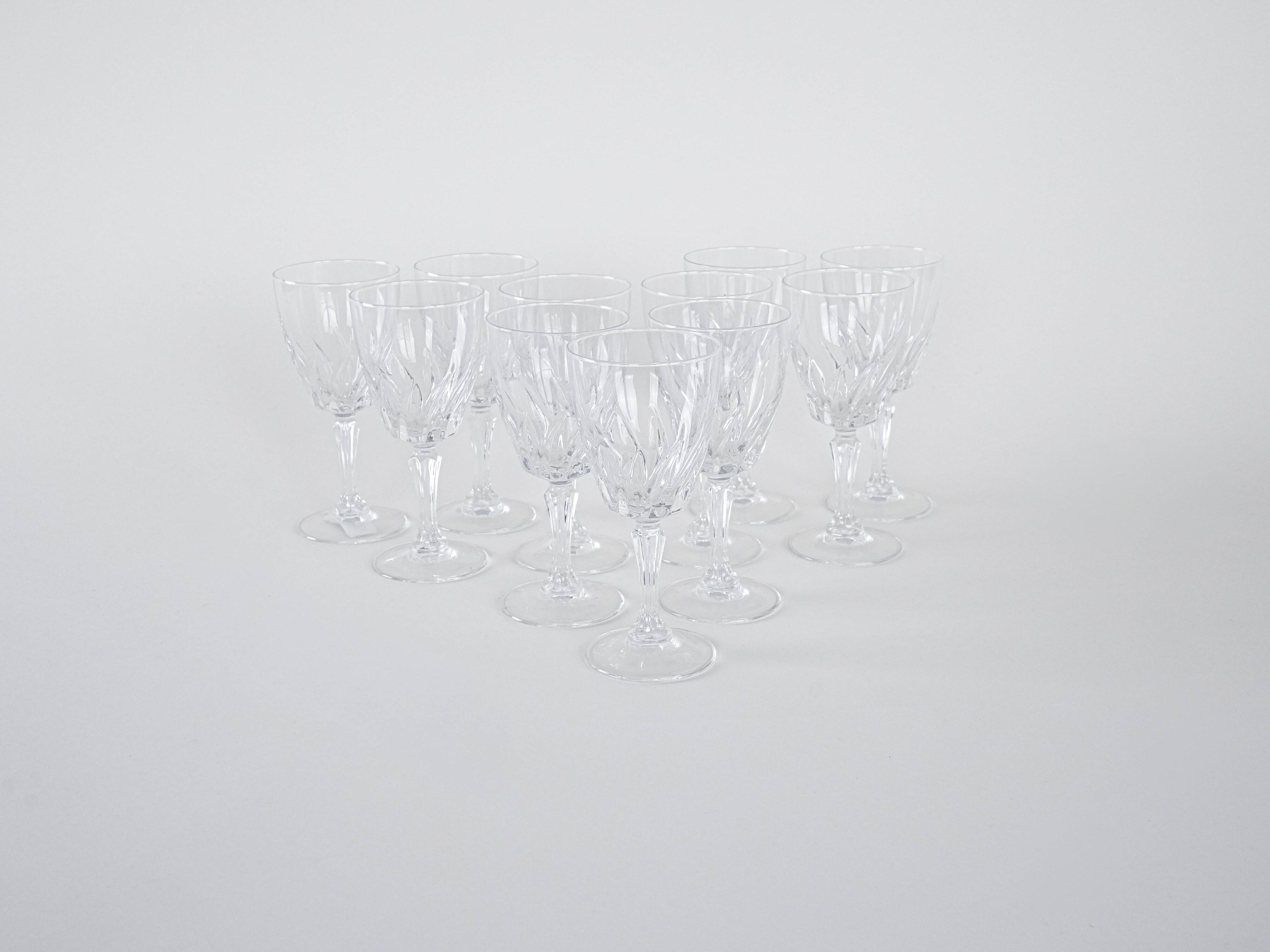 Set of crystal glasses, Danish design, 1970s, manufactured in Denmark