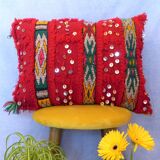 Red berber cushion Beldi Chiba
