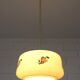 Vintage Beige Pendant Light / Retro Kitchen 1950 / Mid Century Glass Lamp