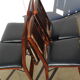 Folding chair in wood and leather, set of 4