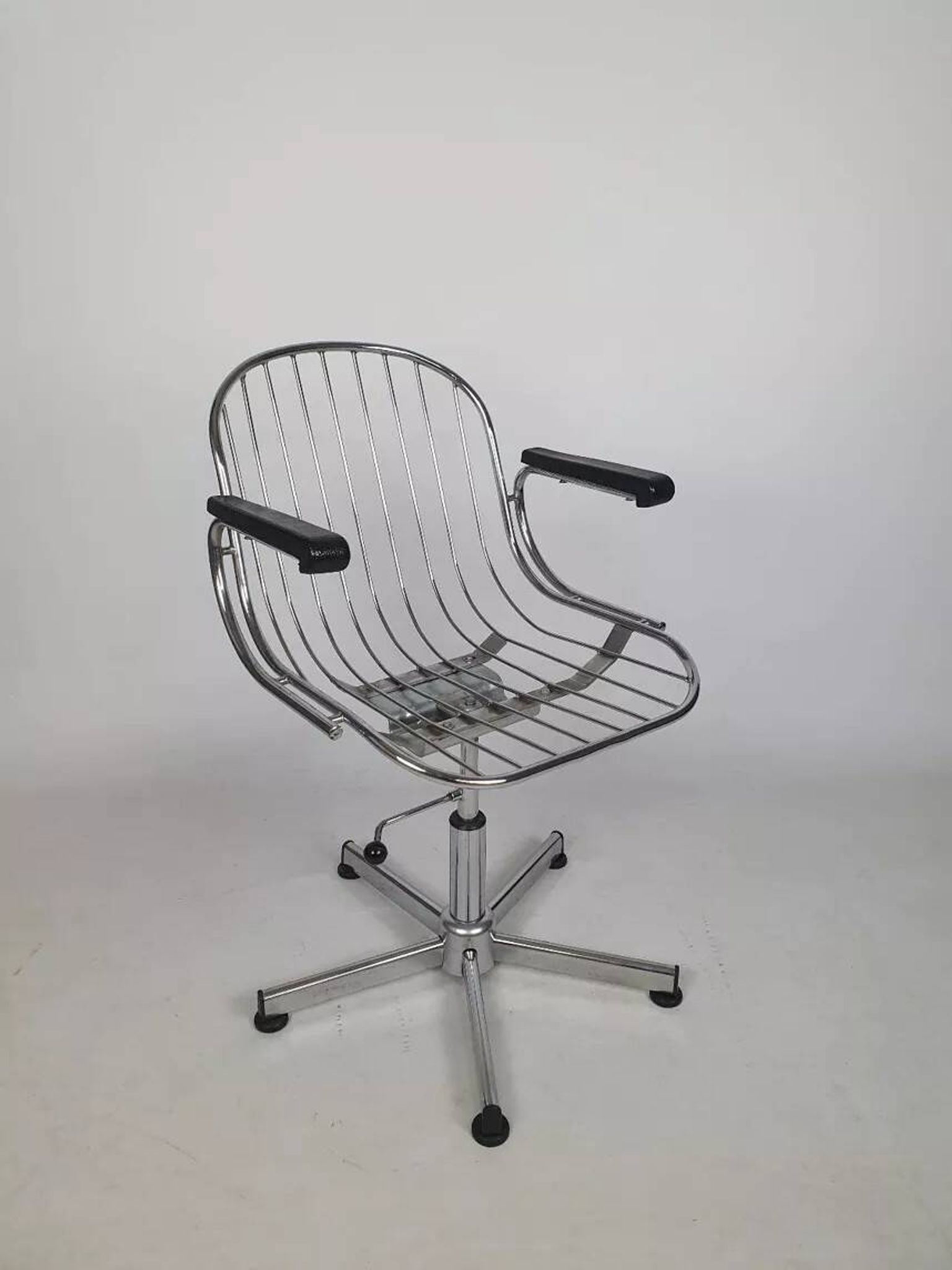 Vintage chrome swivel armchair