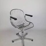 Vintage chrome swivel armchair