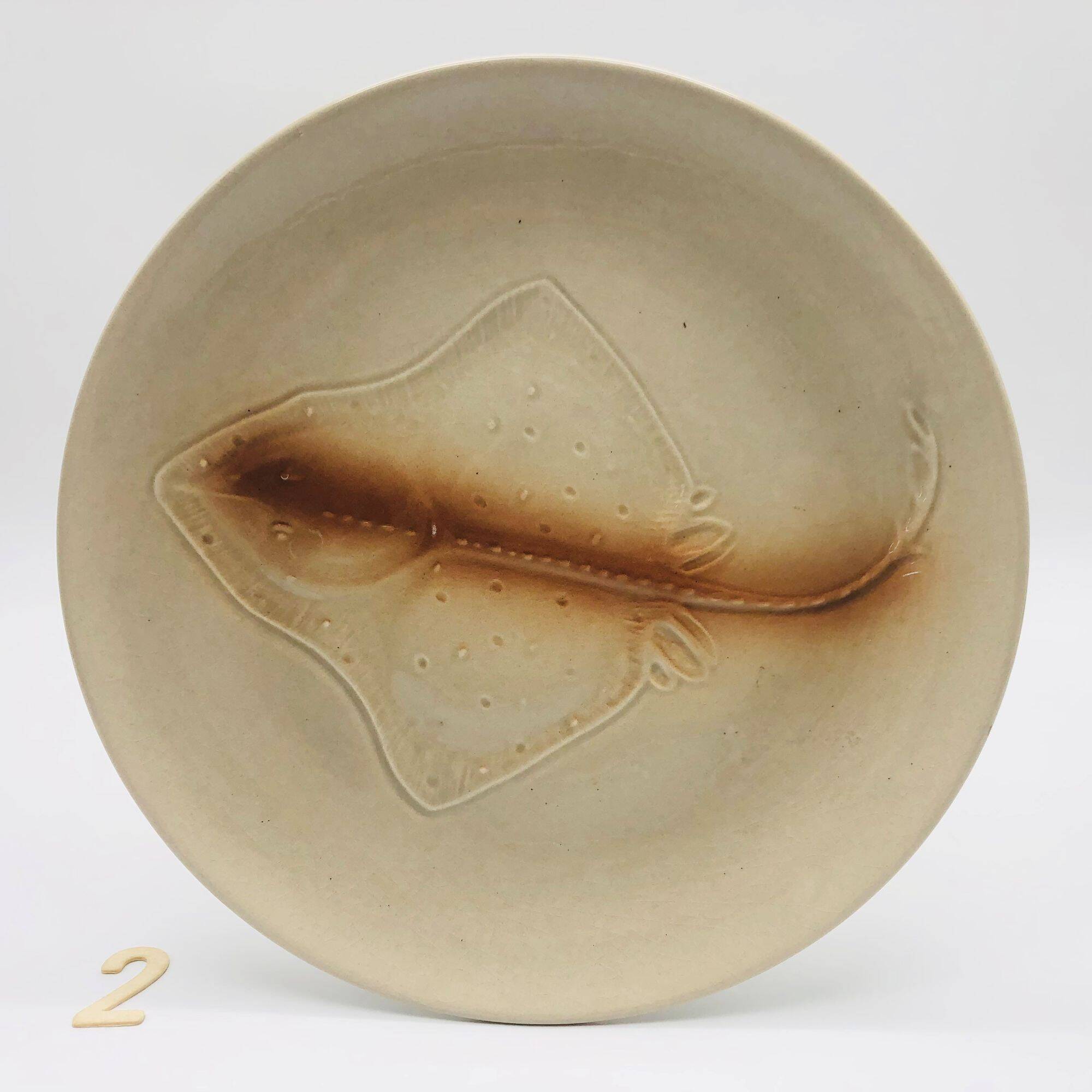 6 antique fish plates, St Amand earthenware