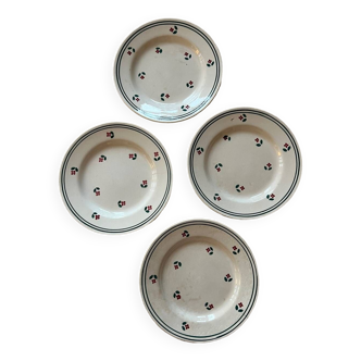 Vintage Gien earthenware dessert plates (4)
