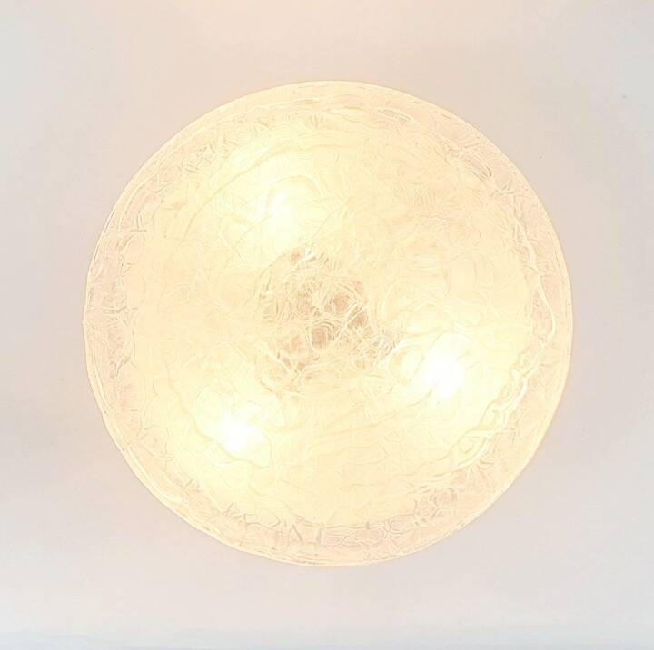 Large Mid-Century Modern Murano Ice Glass Flush Mount from Doria, 1960s