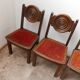 Ensemble de six chaises à manger art déco en chêne Français (6)